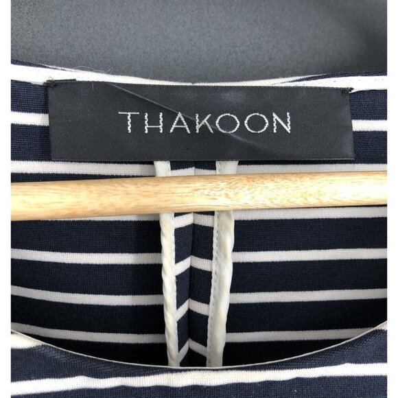 Thakoon Black & White Striped T-Shirt Top Womens 2 Oversized Lagenlook Artsy - Picture 3 of 8
